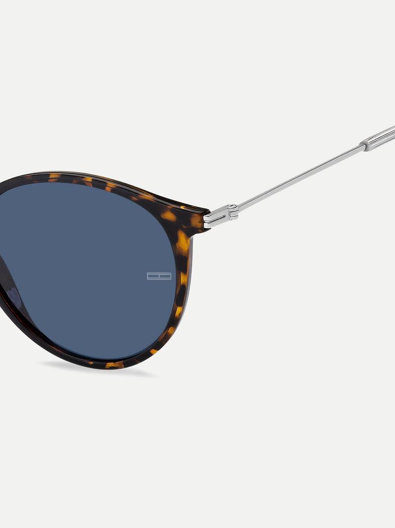 Brown Tommy Hilfiger Classic Browline Sunglasses | NZ_M31770