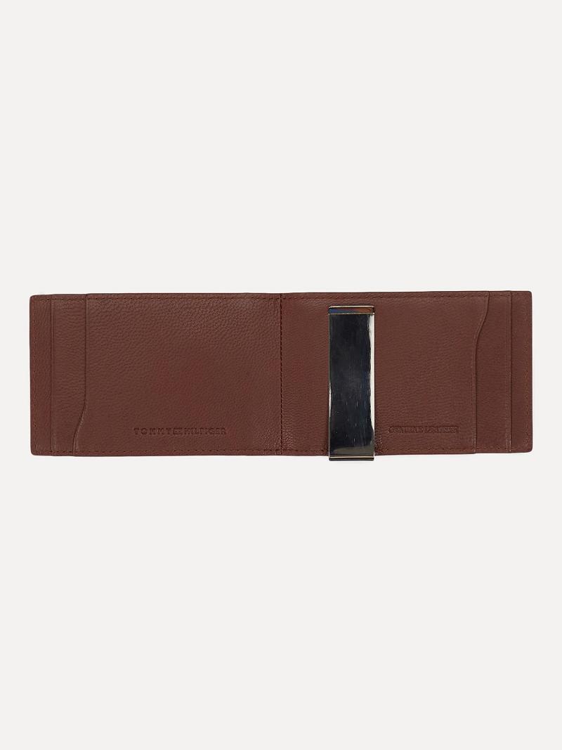 Brown Tommy Hilfiger H Leather and Money Clip Wallets | NZ_M31812