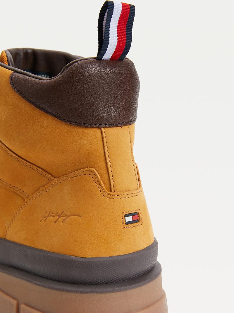 Brown Tommy Hilfiger Hybrid leather Boots | NZ_M31684