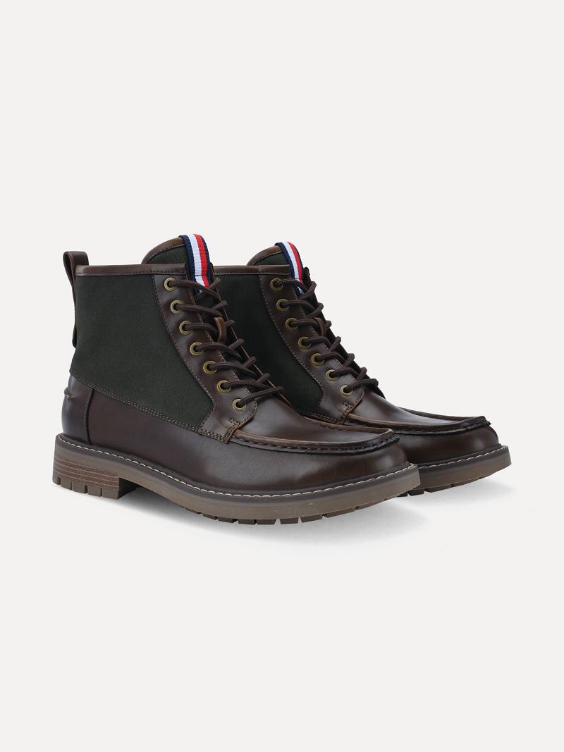 Brown Tommy Hilfiger Mixed material ankle Boots | NZ_M31688