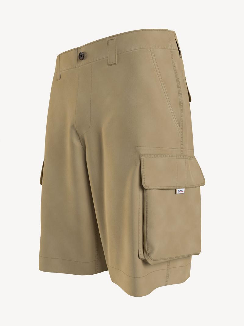 Brown Tommy Hilfiger Solid Cargo Shorts | NZ_M31224