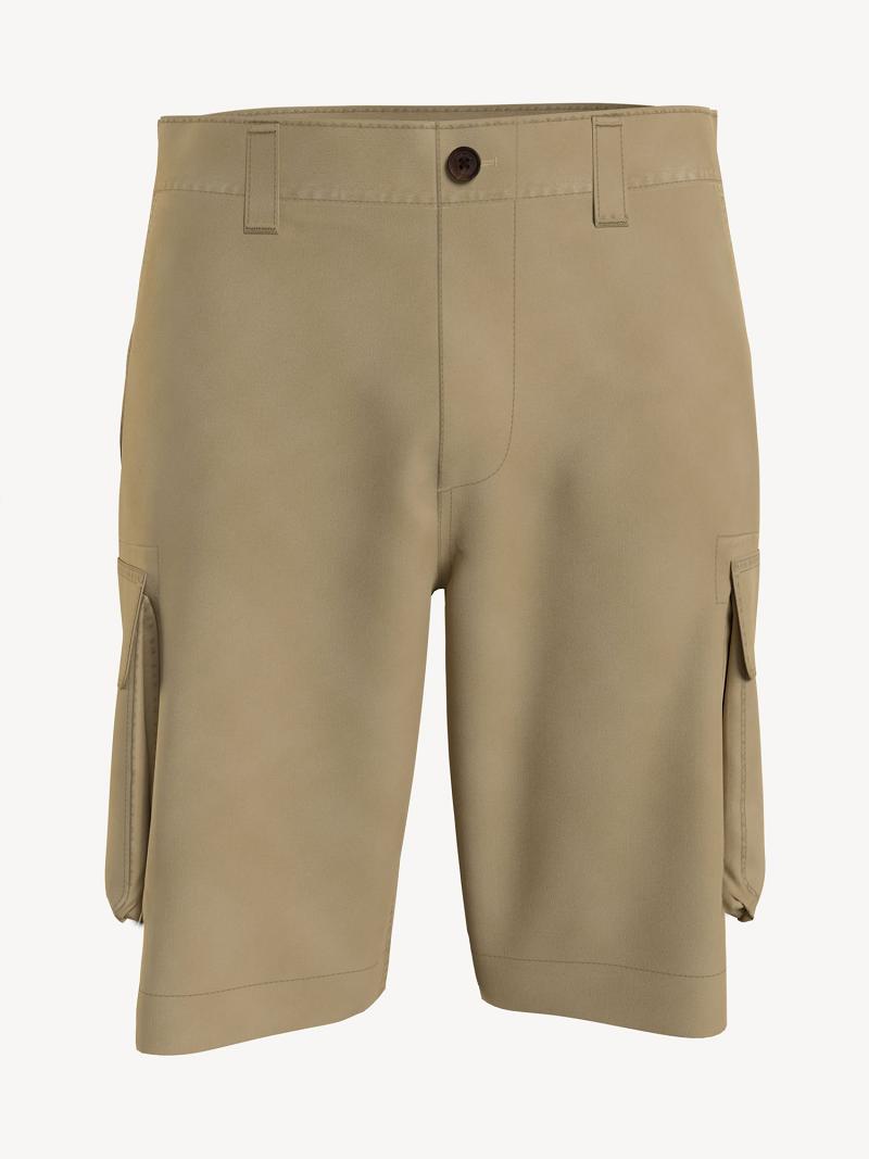 Brown Tommy Hilfiger Solid Cargo Shorts | NZ_M31224