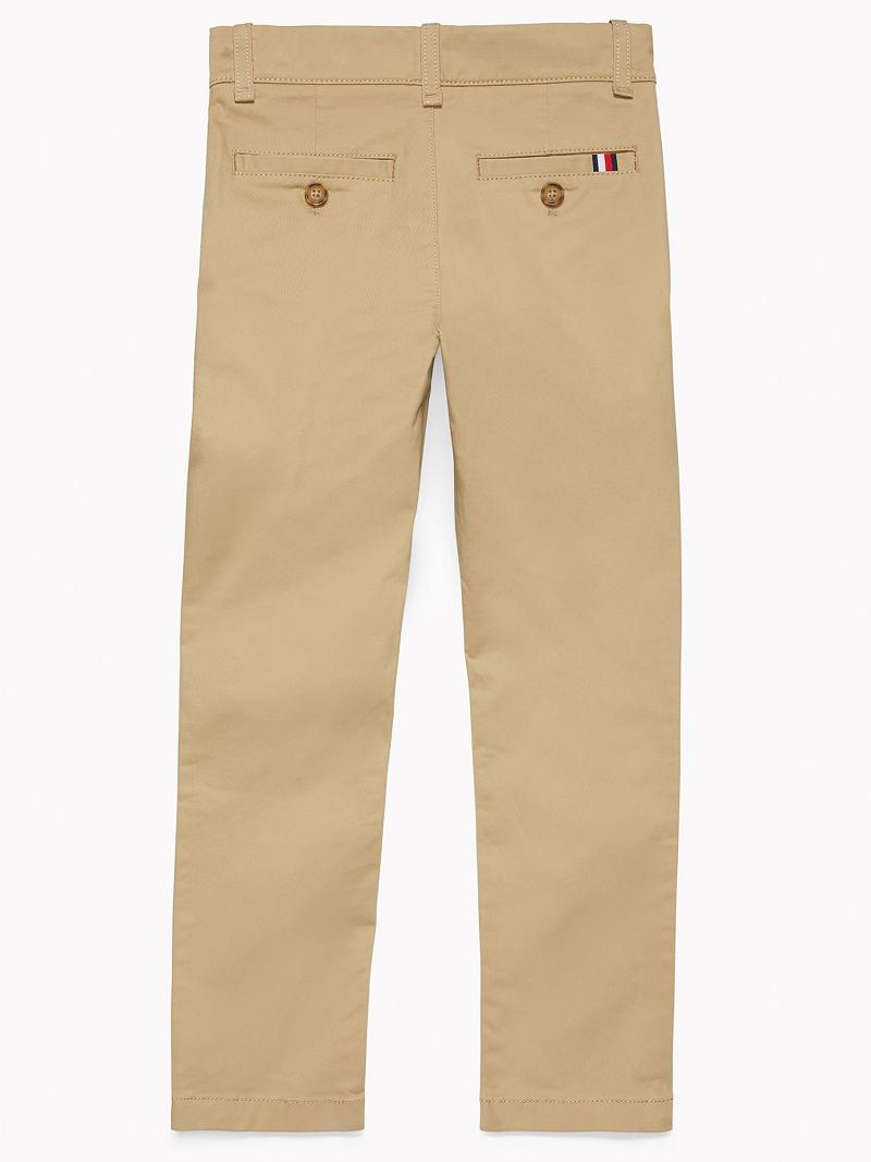 Brown Tommy Hilfiger Solid Chino Trousers | NZ_B2226