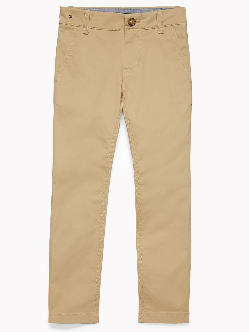 Brown Tommy Hilfiger Solid Chino Trousers | NZ_B2226