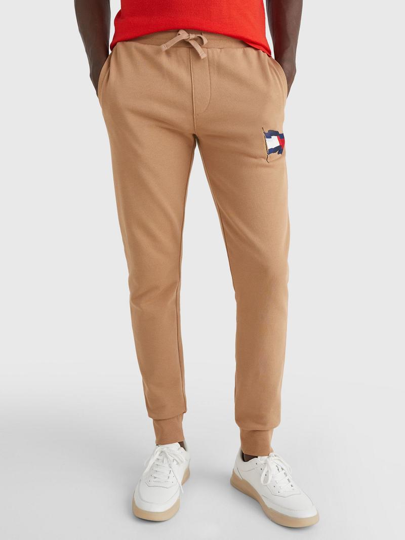 Brown Tommy Hilfiger Wavy Flag Sweatpants | NZ_M31152