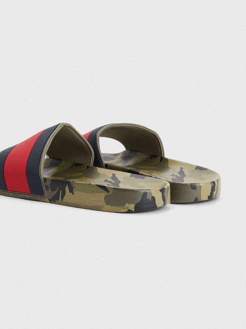 Camo / Brown Tommy Hilfiger Camo pool Slides | NZ_M31639