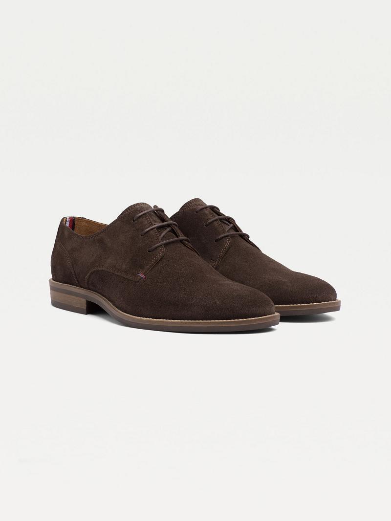 Coffee Tommy Hilfiger Suede derby Casual Shoes | NZ_M31677