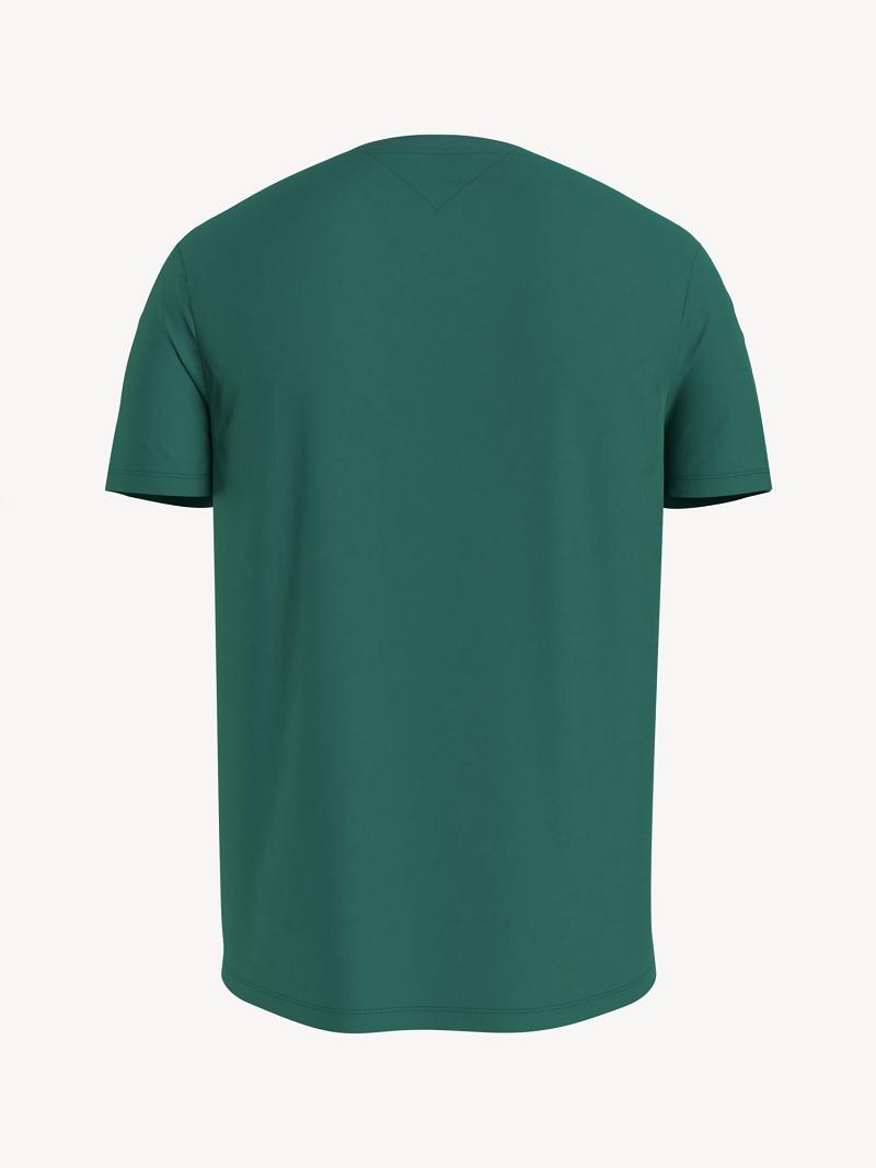 Green Tommy Hilfiger Essential V-Neck T Shirts | NZ_M31037