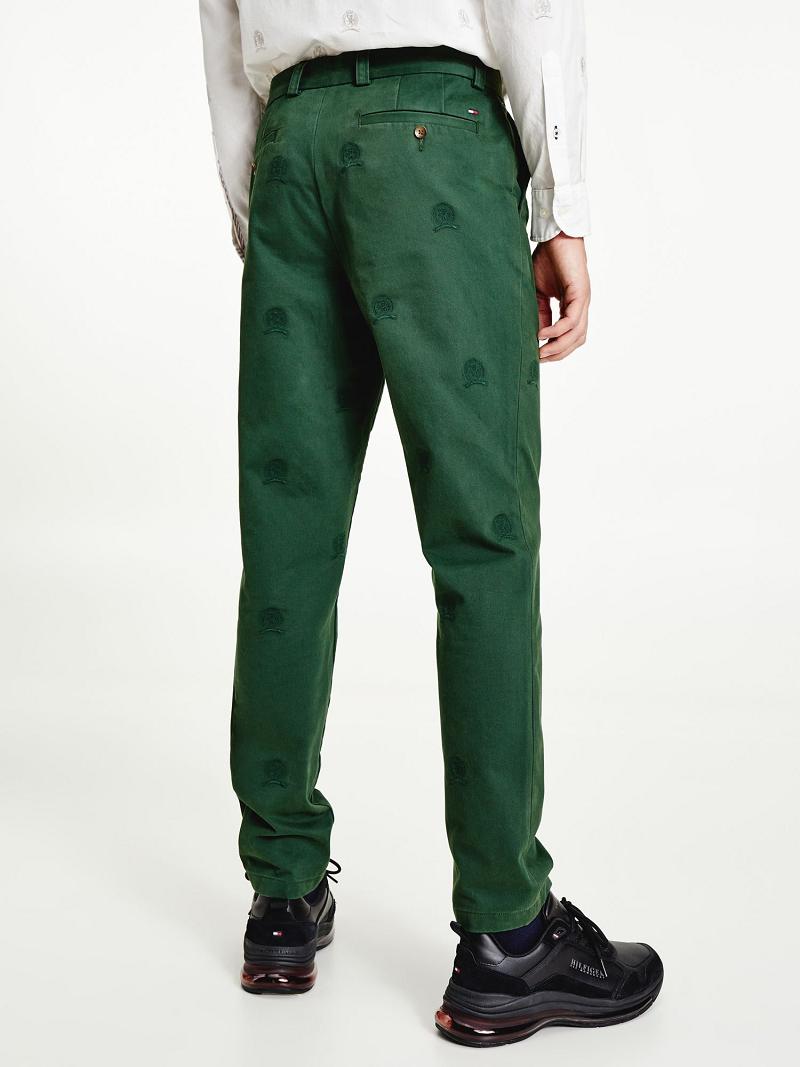 Green Tommy Hilfiger Icon Crest Pants | NZ_M31322