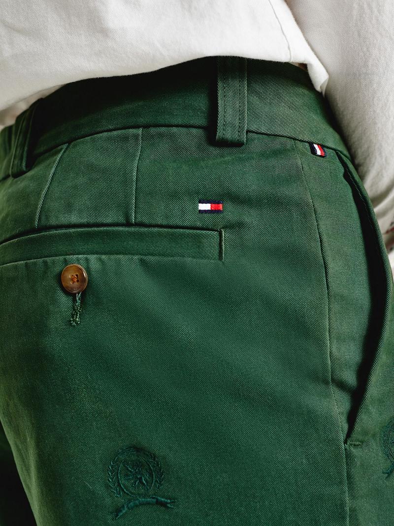 Green Tommy Hilfiger Icon Crest Pants | NZ_M31322