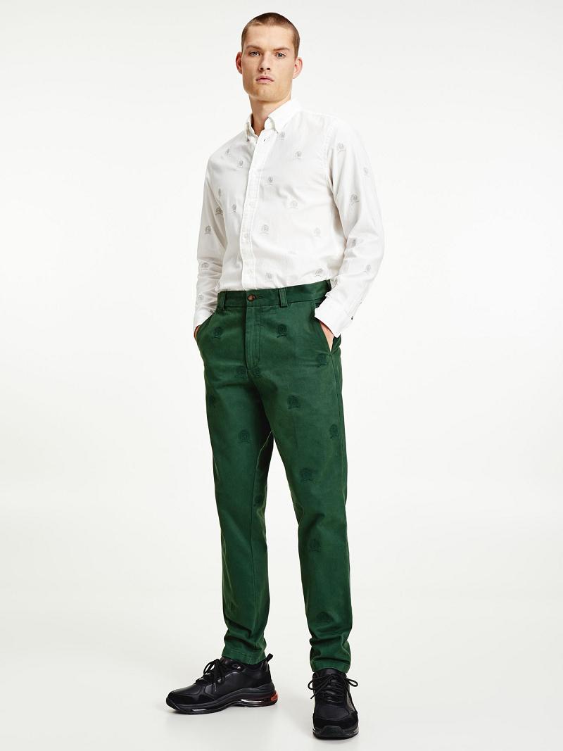 Green Tommy Hilfiger Icon Crest Pants | NZ_M31322