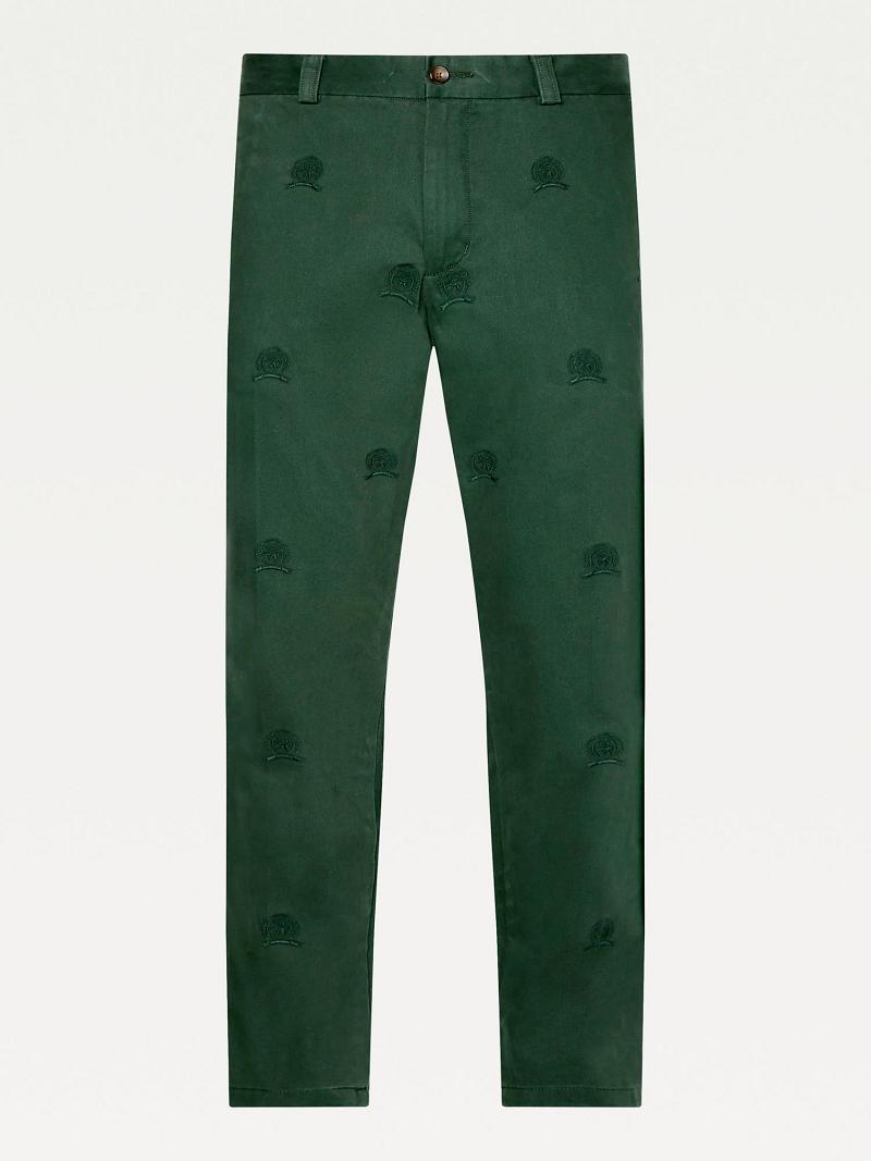 Green Tommy Hilfiger Icon Crest Pants | NZ_M31322