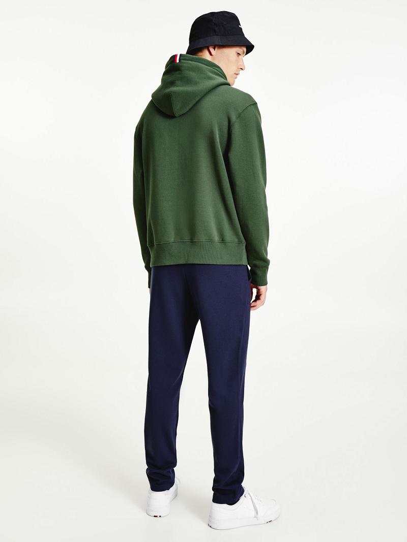 Green Tommy Hilfiger Icon Organic Cotton Crest Hoodies | NZ_M31446