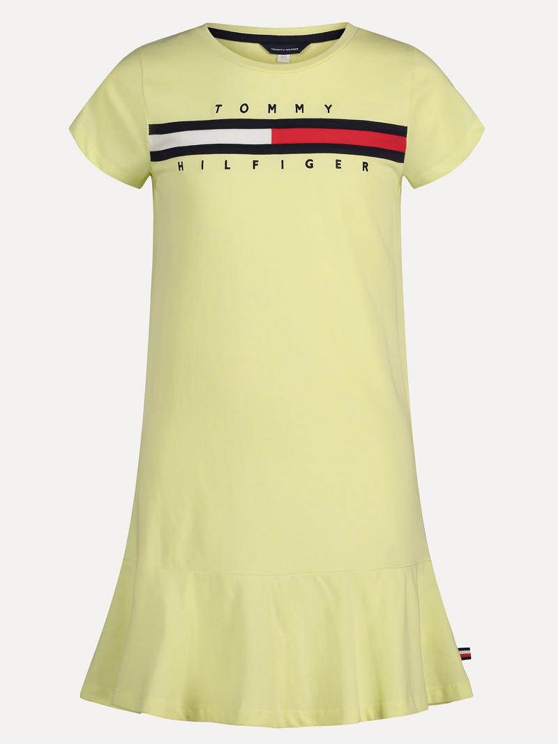 Green Tommy Hilfiger Little Essential T-Shirt Dresses | NZ_G1066