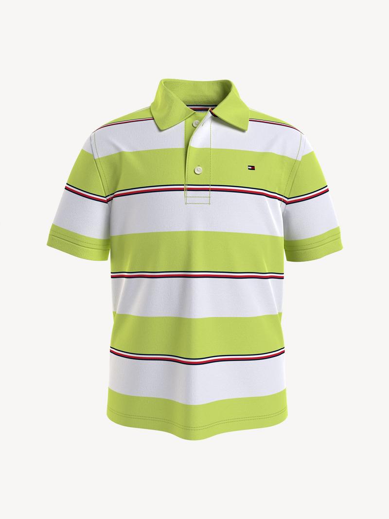 Green Tommy Hilfiger Rugby Stripe Polos | NZ_B2069