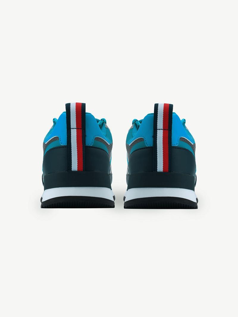 Grey / Blue Tommy Hilfiger Hilfiger logo Sneakers | NZ_M31620