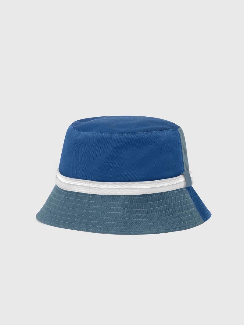 Grey / Blue Tommy Hilfiger Logo Bucket Hats | NZ_M31732