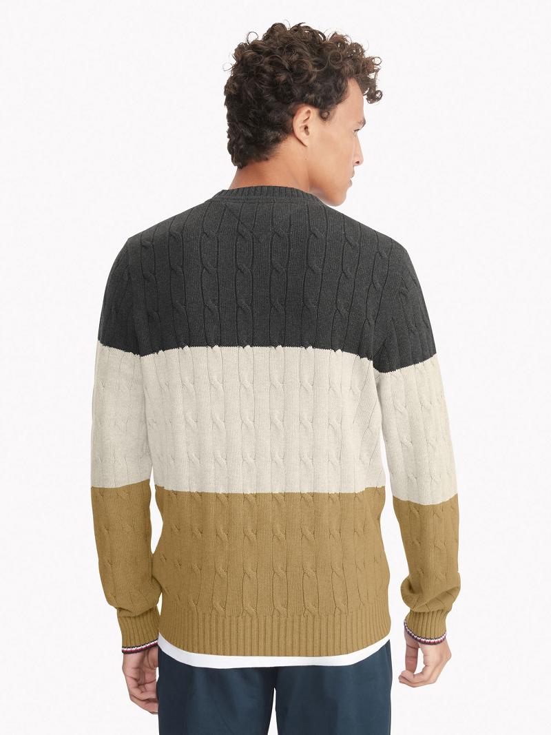 Grey / Cream / Beige Tommy Hilfiger Essential colorblock Sweaters | NZ_M31159