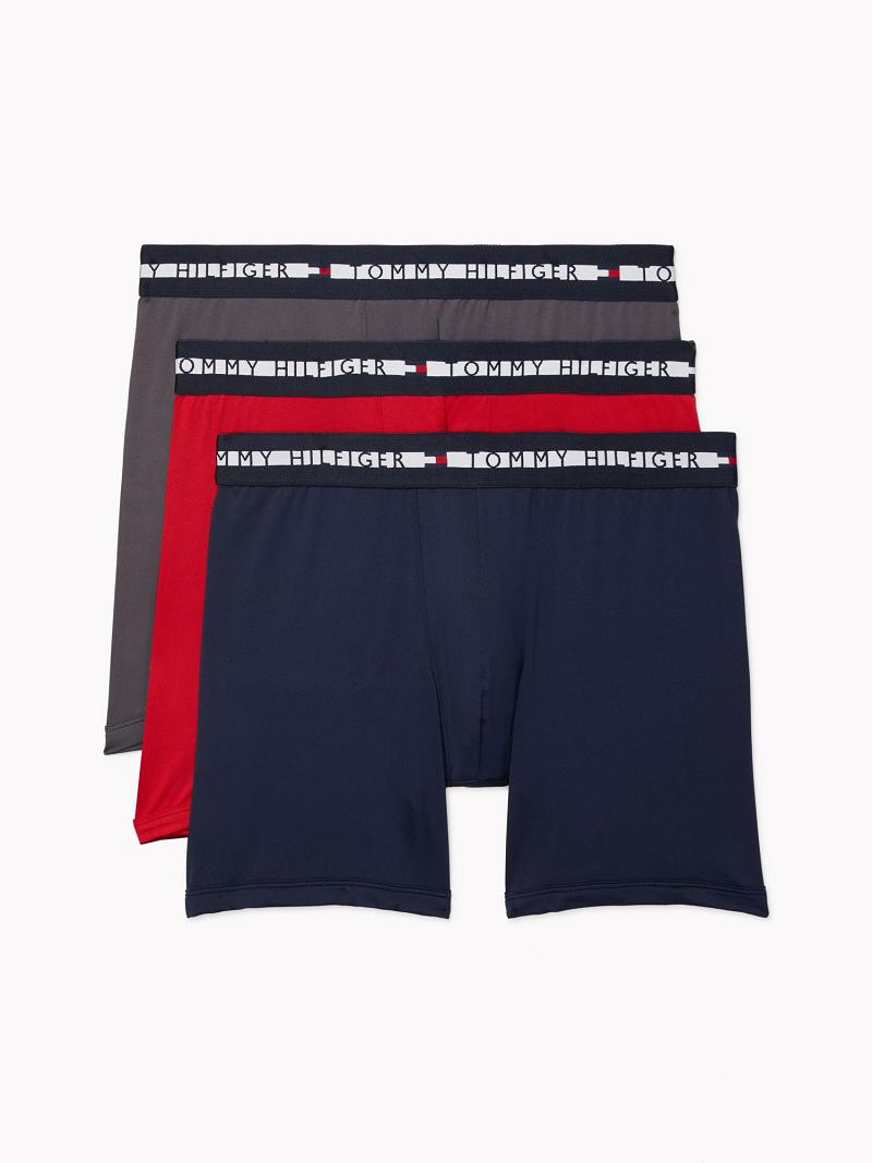 Grey / Red / Navy Tommy Hilfiger Th comfort+ boxer brief 3pk Boxer Briefs | NZ_M31609