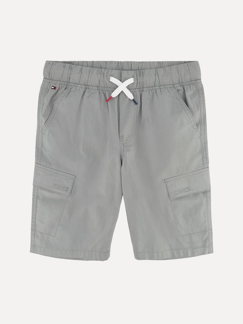 Grey Tommy Hilfiger Big Pull-On Cargo Shorts | NZ_B2090