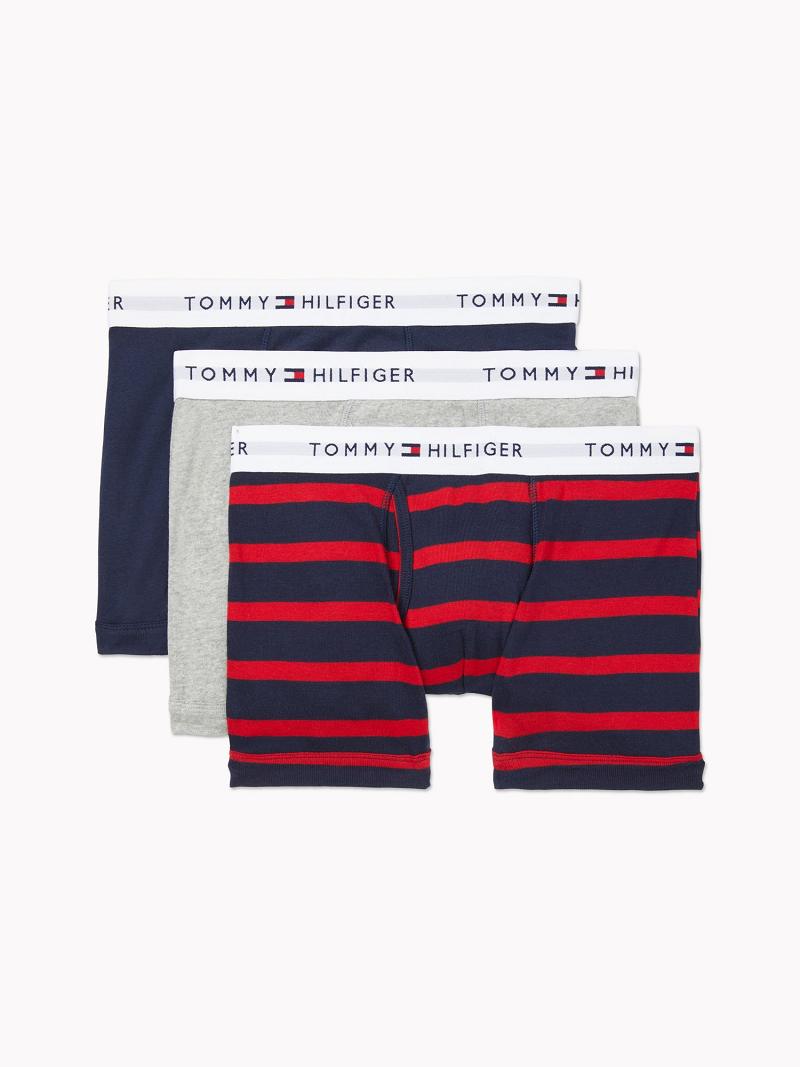 Grey Tommy Hilfiger Cotton classics trunk 3pk Trunks | NZ_M31494