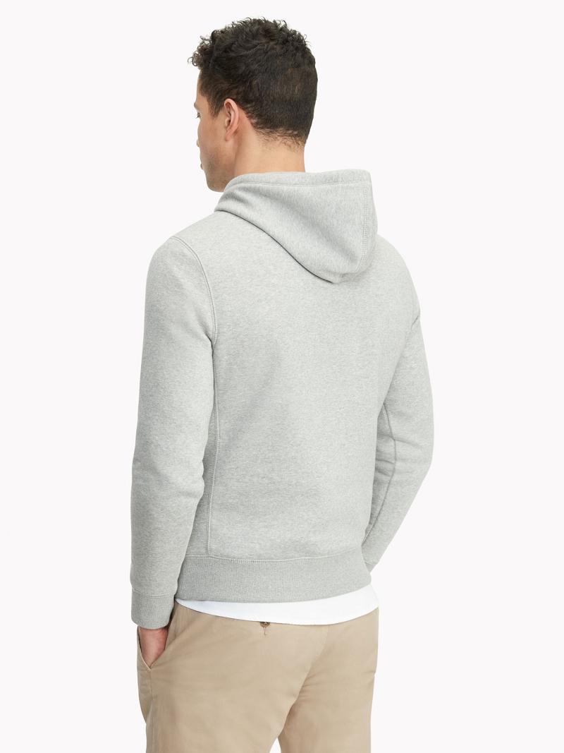 Grey Tommy Hilfiger Essential Logo Hoodies | NZ_M31439