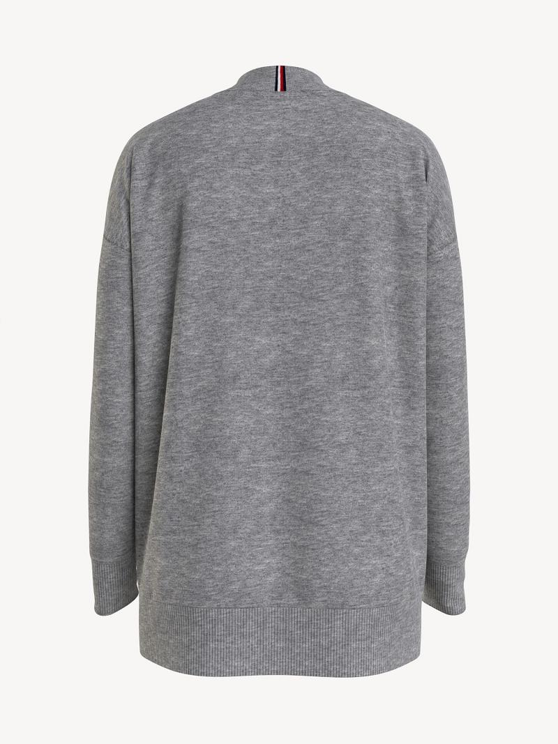 Grey Tommy Hilfiger Essential Solid Cardigan Sweaters | NZ_W21350