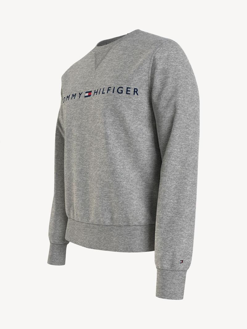 Grey Tommy Hilfiger Essential logo crewneck Sweatshirts | NZ_M31120