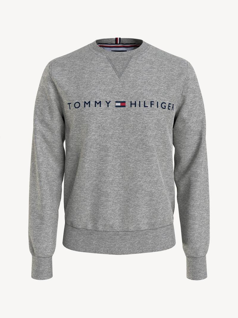 Grey Tommy Hilfiger Essential logo crewneck Sweatshirts | NZ_M31120