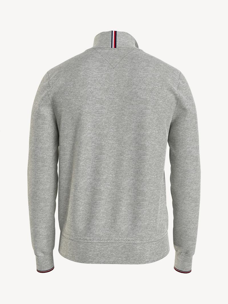 Grey Tommy Hilfiger Essential tonal quarter-zip Sweaters | NZ_M31164