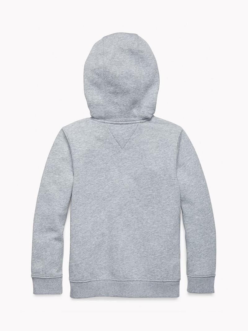 Grey Tommy Hilfiger Flag Hoodies | NZ_B2020