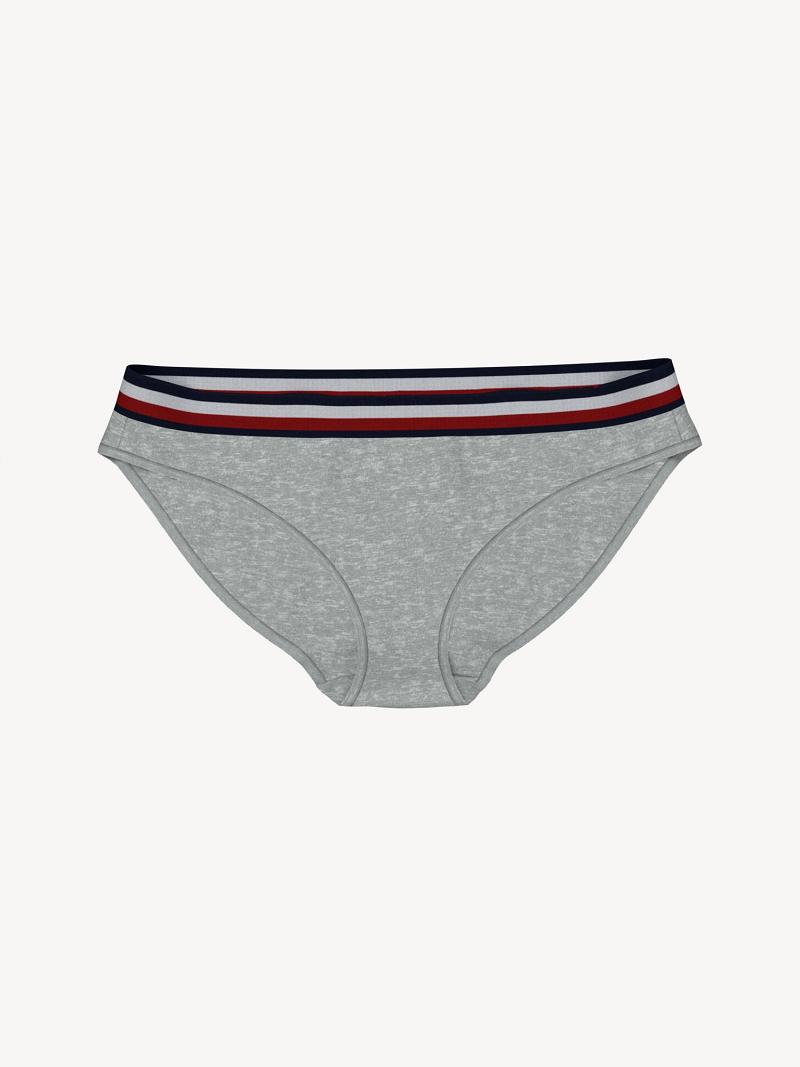 Grey Tommy Hilfiger Logo Brief Bikinis | NZ_W21542