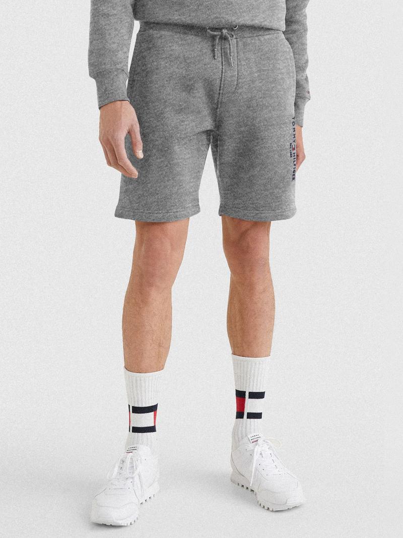 Grey Tommy Hilfiger Logo sweatshorts Shorts | NZ_M31212