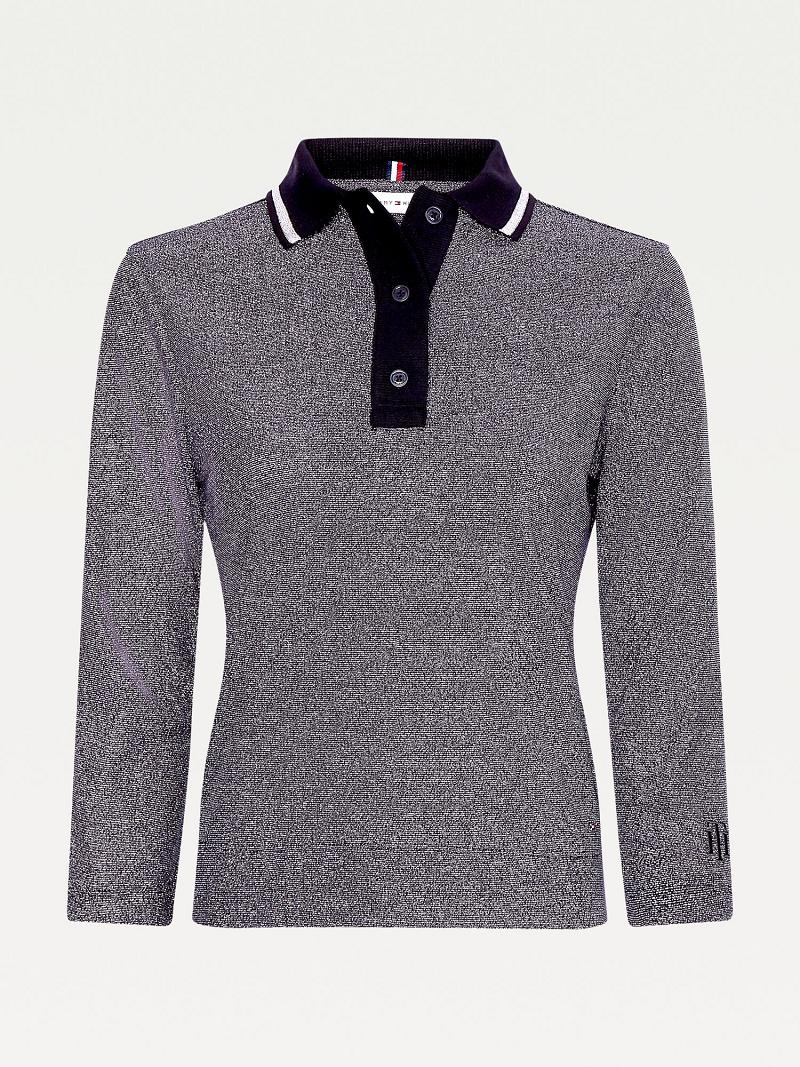 Grey Tommy Hilfiger Metallic Jersey Polos | NZ_W21269