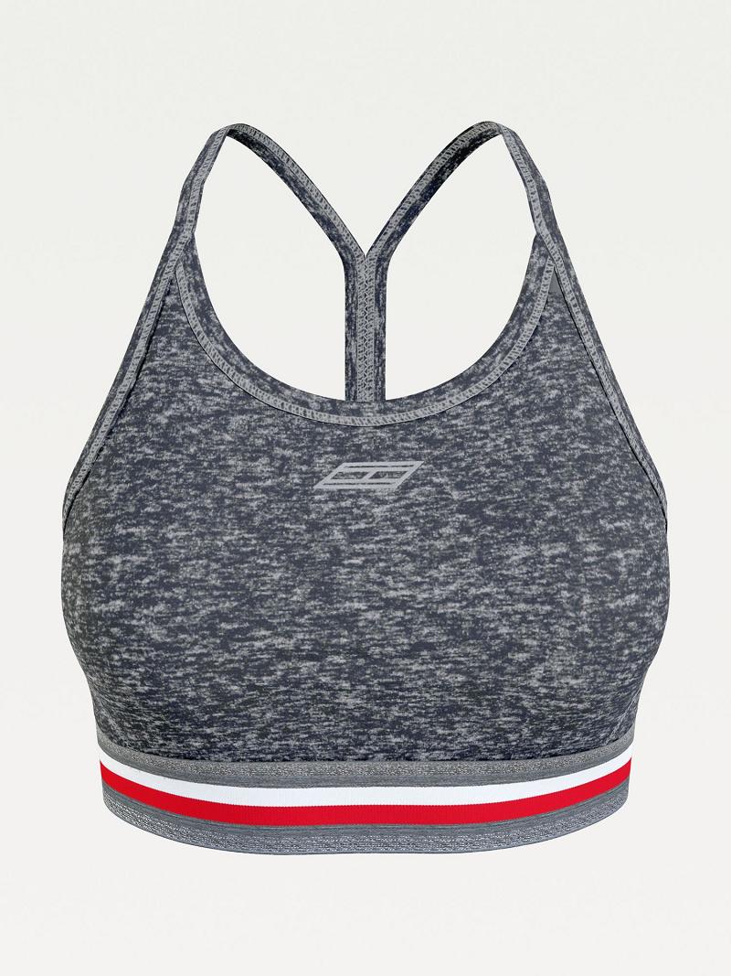 Grey Tommy Hilfiger Metallic Sports Bras | NZ_W21526