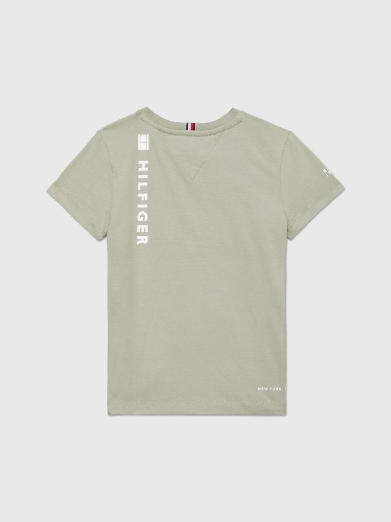 Grey Tommy Hilfiger Multi Logo T Shirts | NZ_G1254