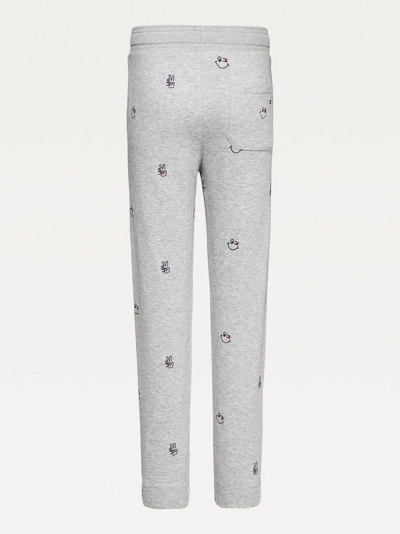 Grey Tommy Hilfiger Organic Cotton Smiles Sweatpants | NZ_G1183