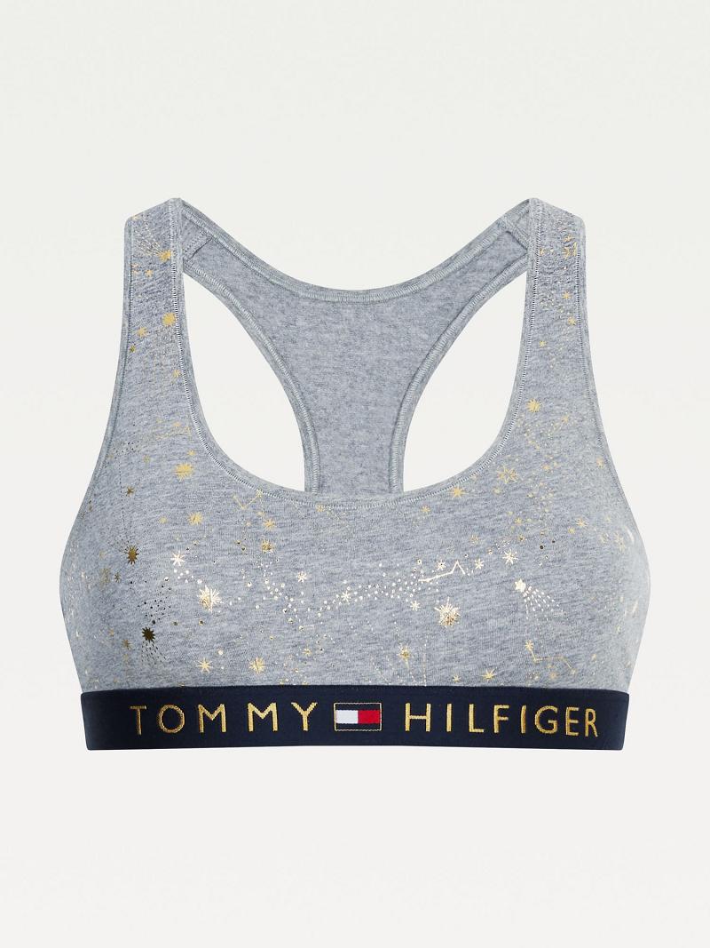 Grey Tommy Hilfiger Organic Cotton Sparkle Bras | NZ_W21528