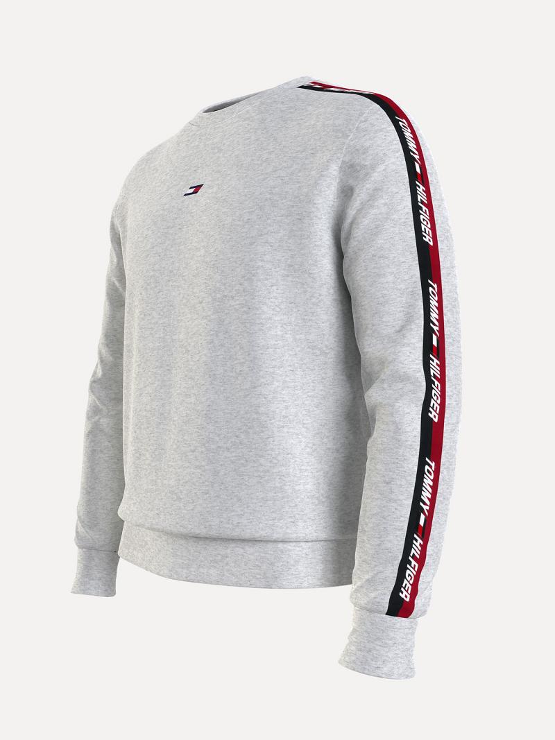 Grey Tommy Hilfiger Organic cotton performance logo tape Sweatshirts | NZ_M31131