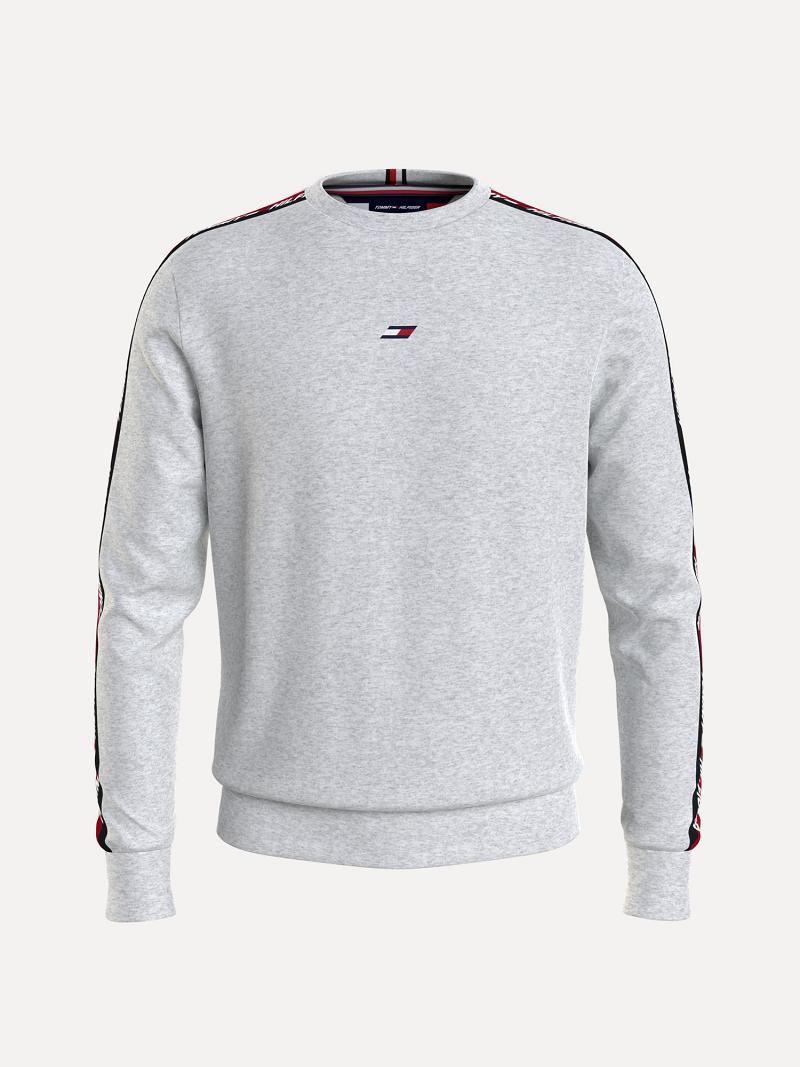 Grey Tommy Hilfiger Organic cotton performance logo tape Sweatshirts | NZ_M31131