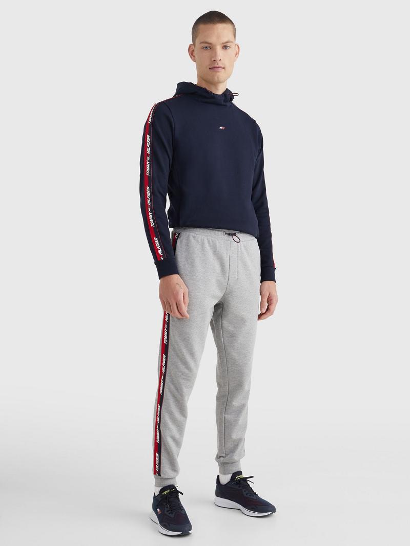 Grey Tommy Hilfiger Organic cotton performance logo tape Pants | NZ_M31323