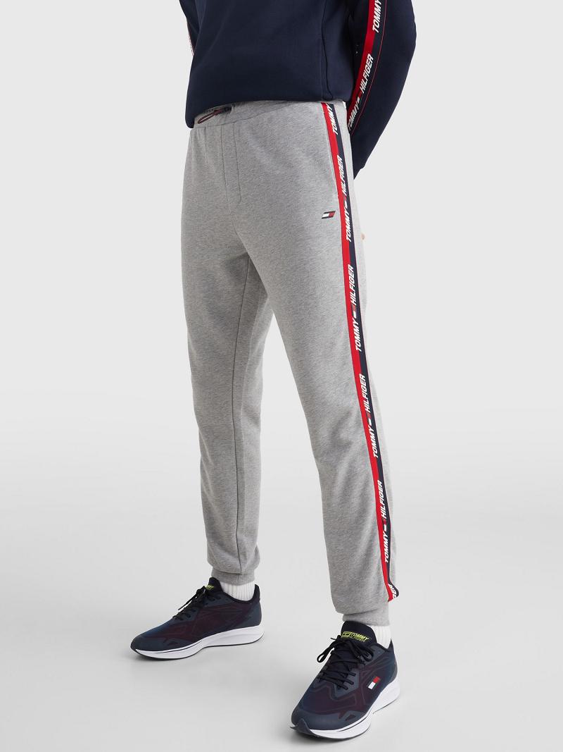 Grey Tommy Hilfiger Organic cotton performance logo tape Pants | NZ_M31323