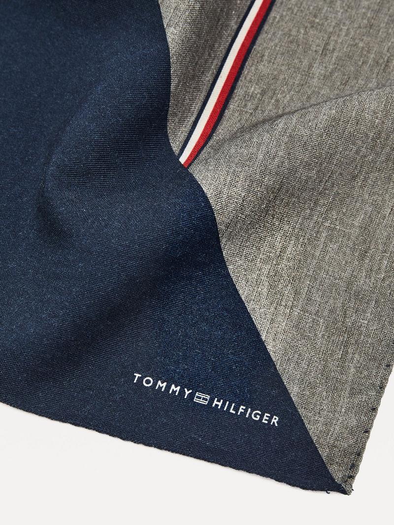 Grey Tommy Hilfiger Silk Pocket Square Ties | NZ_M31809