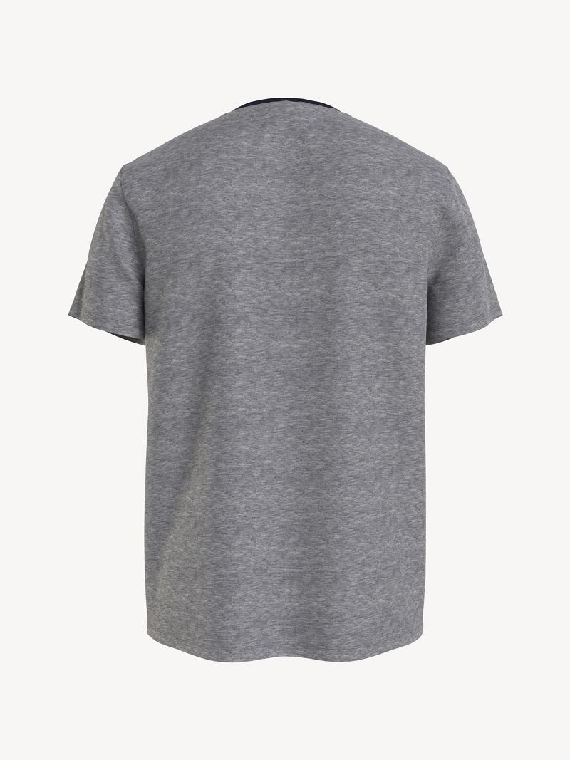 Grey Tommy Hilfiger Skeleton flag T Shirts | NZ_M31068