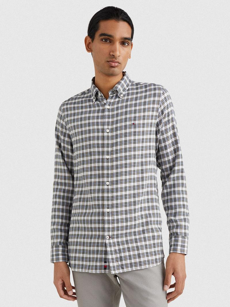 Grey Tommy Hilfiger Slim fit check Shirts | NZ_M31278