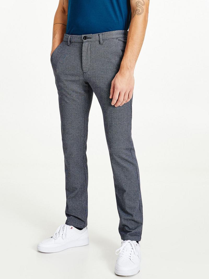 Grey Tommy Hilfiger Slim fit houndstooth Pants | NZ_M31340