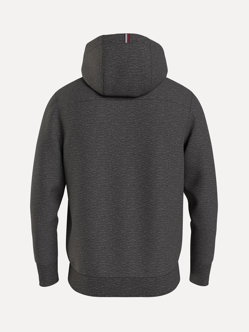 Grey Tommy Hilfiger Solid tech zip Hoodies | NZ_M31466