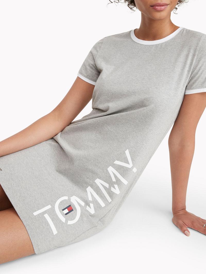 Grey Tommy Hilfiger Tommy T-Shirt Dresses | NZ_W21135