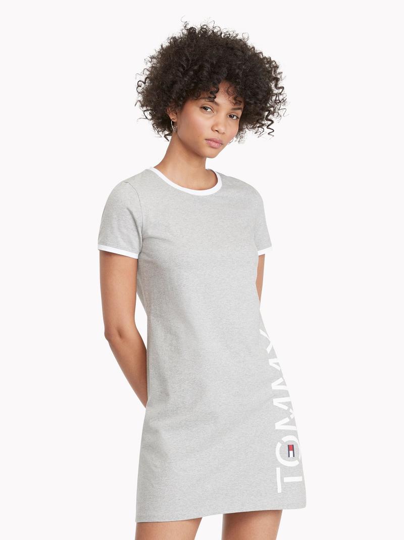 Grey Tommy Hilfiger Tommy T-Shirt Dresses | NZ_W21135