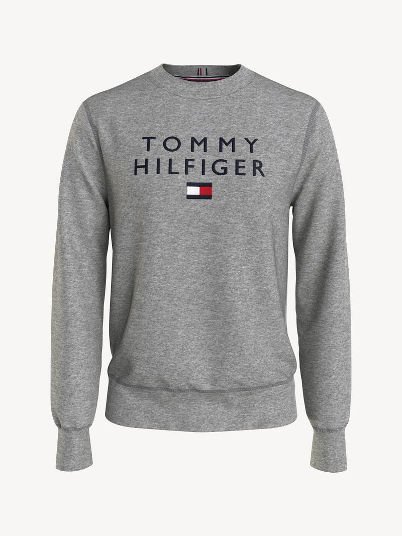 Grey Tommy Hilfiger Tommy flag Sweatshirts | NZ_M31138